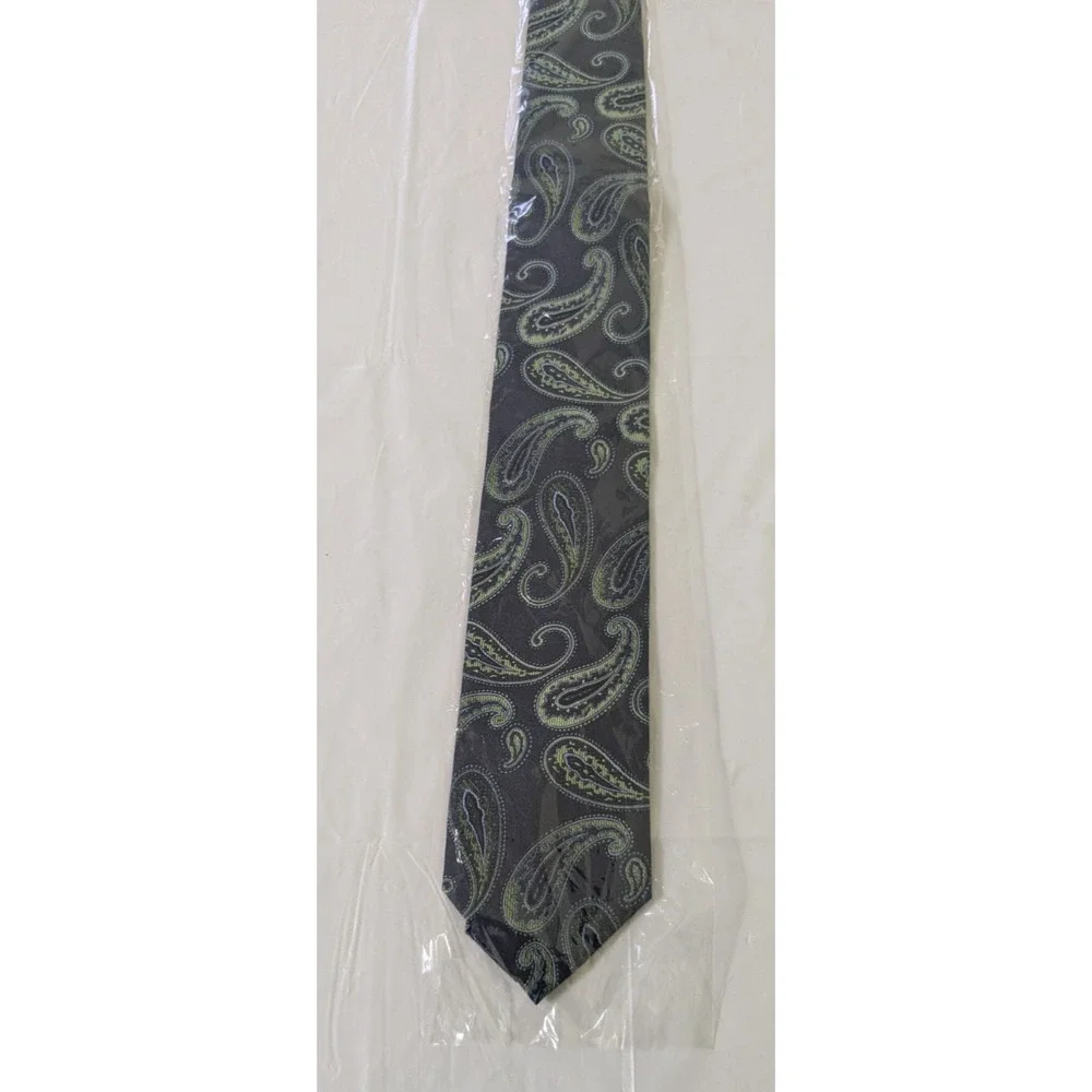 New 1812 Society Blue w/Yellow Paisley Hand Made Luxury Jacquard Silk Tie 58x3.5